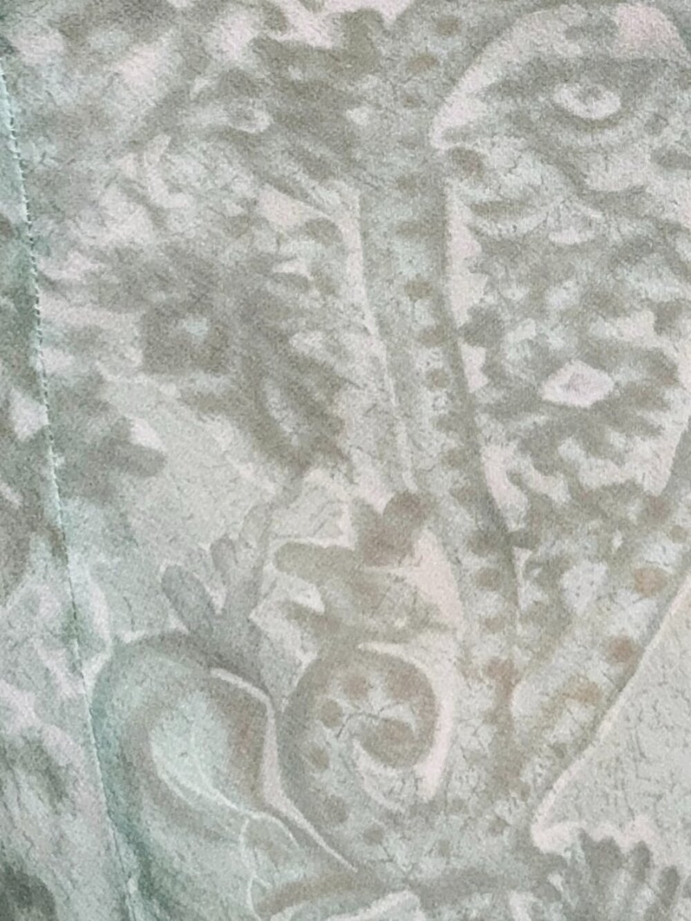 Victoria's Secret Vintage Silk Chiffon Mini Slip Dress XS Sage Green Paisley - Picture 7 of 8